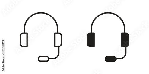 Customer support icons on white background. Line vector sign, symbol for web and mobile