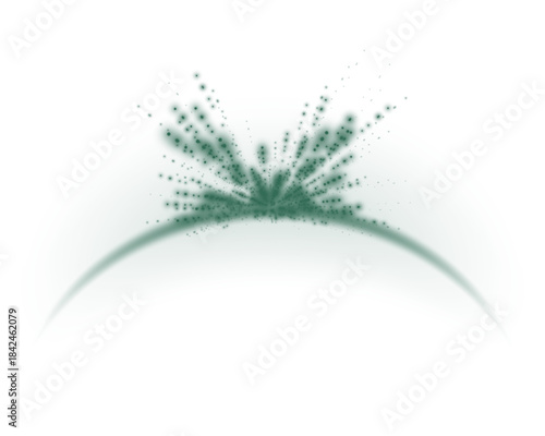 Green arch, energy flare arch. Abstract effect on a white background. Vector illustration.	

