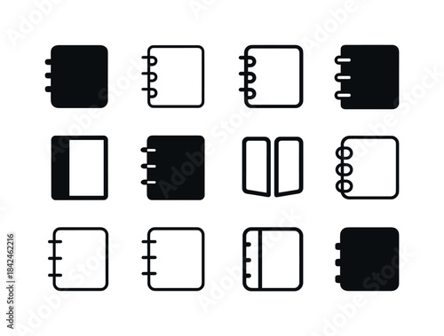 Study Material Icons. study materials. Icon set. Set Logo of stu