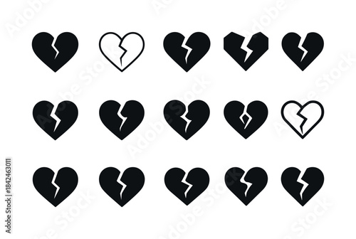 Depression Icons Grid. depression. Icon set. Set Logo of depress