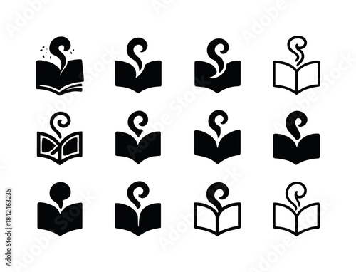 Dusty Tome Logos. dusty tome. Icon set. Set Logo of dusty tome: