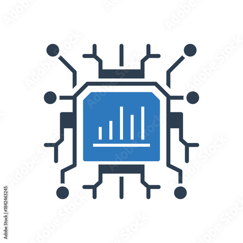 Data Analysis Icon With AI Technology Sign Symbol