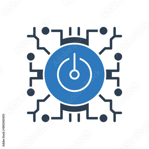 Power Off icon With Ai Technology Icon