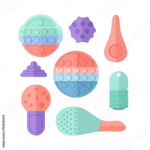 Vibrant sensory fidget toys for tactile stimulation and stress relief. Valuable in psikology for developmental support, especially for autis individuals