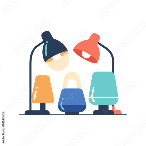 This graphic concept of three lamps explores diverse perspectives. Essential for autis and psikology, it highlights creating personalized sensory environments