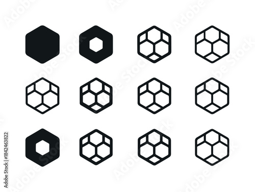 Harmonious Logo Variations. Compound. Icon set. Set Logo of Comp