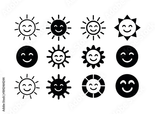 Weather Mood Icons. how weather affects mood. Icon set. Set Logo