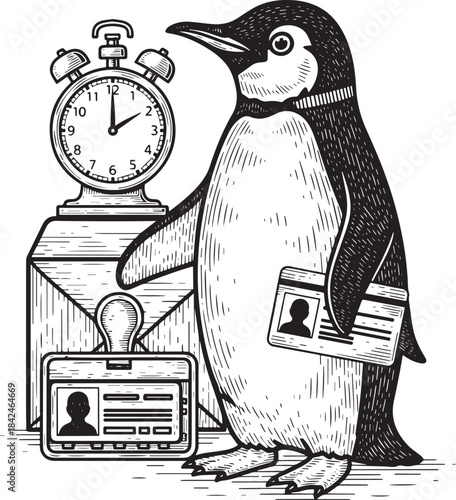 Diligence and Punctuality: A penguin's dedication to Time and Id
