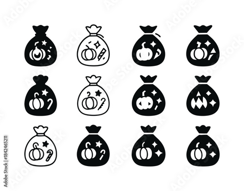 Holiday Cleanup Icons. Cleaning up after holidays. Icon set. Set