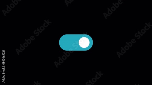 animation of toggle icon on and off a program or system with transparent background in 4K animation 