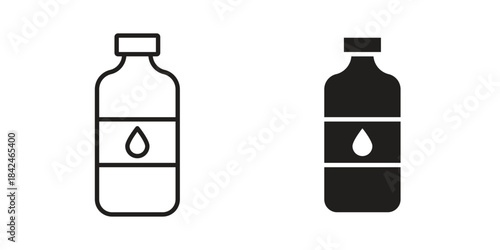 Bottle icons collection. Thin linear and black flat icons