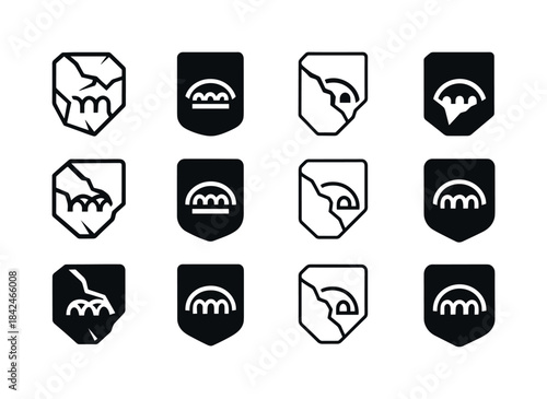 Artifact Logo Variations. Remains. Icon set. Set Logo of Remains