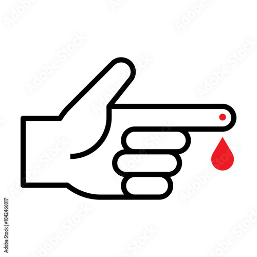 Blood test icon. Medical blood test symbol. Laboratory science graphics. Blood testing symbol.