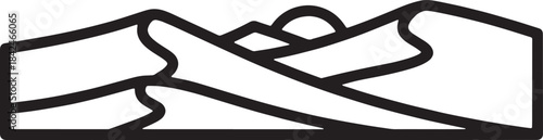 Black and white abstract mountain range graphic landscape