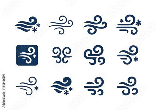 Chilly Breeze Icons. Chilly Morning Breeze. Icon set. Set Logo o
