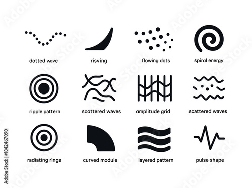 Solid Energy Icons. Energy Patterns. Solid icon set of Energy Pa