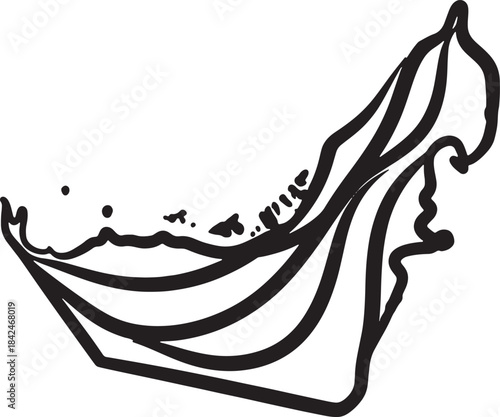 Black ink outline of United Arab Emirates map with water splash