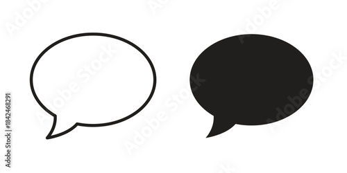 Comments icons collection. Thin linear and black flat icons