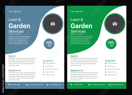 This editable social media flyer template enhances your garden services' online presence. It is perfect for promoting landscaping lawn care flyer design template. landscaping and gardening lawn care s