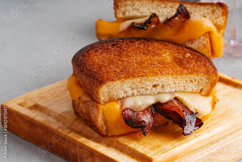 Grilled cheese sandwich with bacon