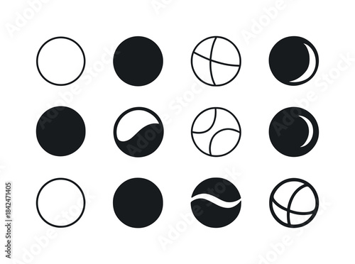Sphere Logo Variations. Sphere. Icon set. Set Logo of Sphere: pe