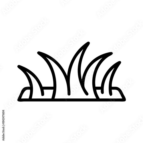 Simple outline of grass blades in minimalist design  