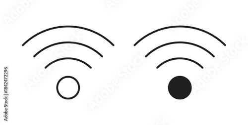 Wifi icon with line and silhouette versions.