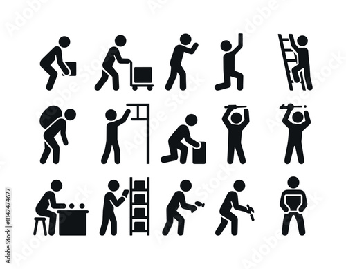 Occupational Movement Icons. Occupational movement. Solid icon s