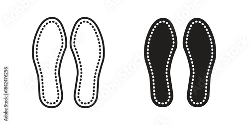 Soles icon glyph and line set thin line symbol concept.