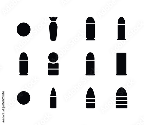 Historic Ammunition Icons. historic ammunition. Solid icon set o
