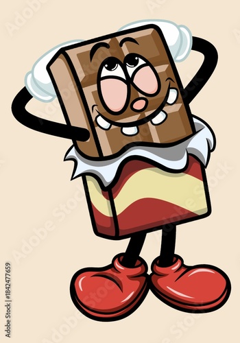 Cartoon character with moke face