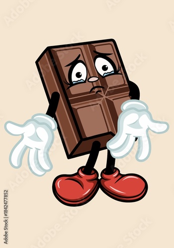Cartoon Character chocolate with sad expression 