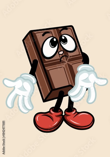Cartoon Character Chocolate with expression 