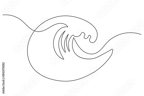 Summer vacation icon simple outline single line art illustration isolated