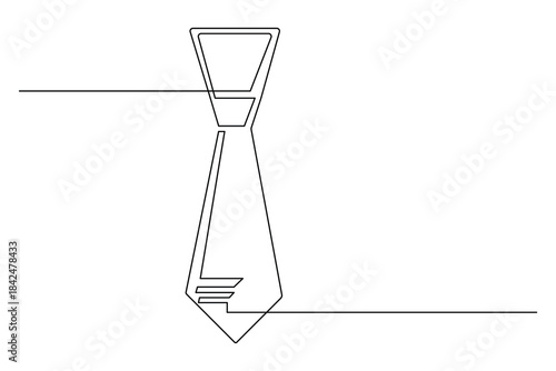 Formal mens tie single line art outline minimal style illustration