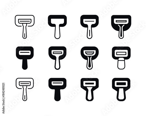 Razor Holder Icons. Razor holder. Icon set. Set Logo of razor ho