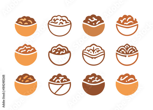 Pita Pocket Logos. Stuffed pita pockets. Icon set. Set Logo of s