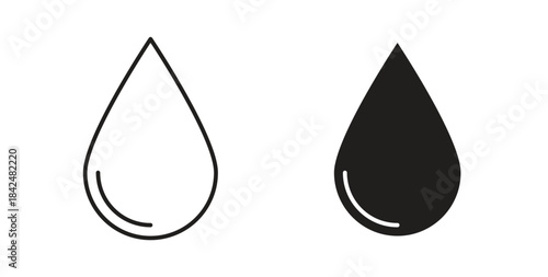 Water drop icon. filled flat sign for mobile concept and web design
