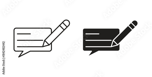 Write comment icon. filled flat sign for mobile concept and web design