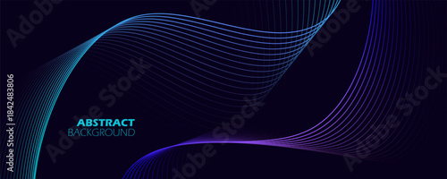 Bright color wavy lines. Futuristic abstract background for creative graphic design. Vector illustration.	