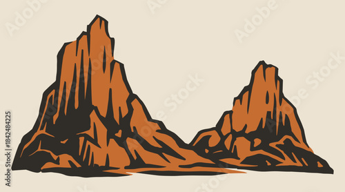 Rocky mountains in warm colors