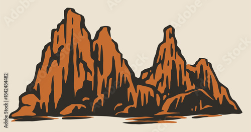 Vibrant orange rock formations