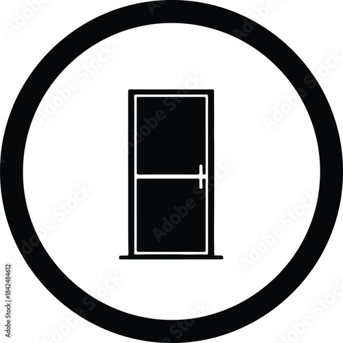 Vector Simple entrance door symbol icon graphic design element silhouette Illustration