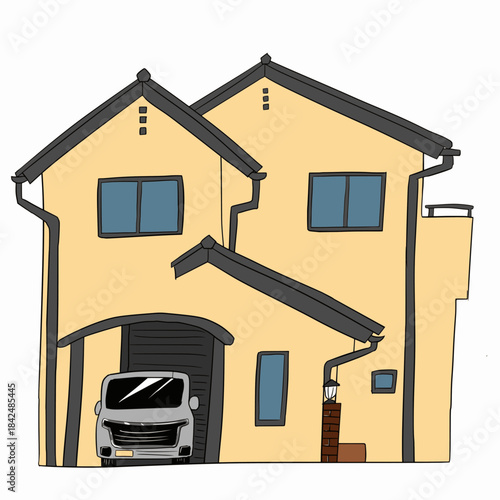 家の正面のベクターイラスト