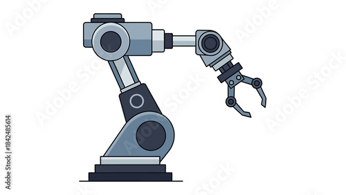 Robotic arm with gripper in a neutral pose, representing industrial automation and mechanical engineering
