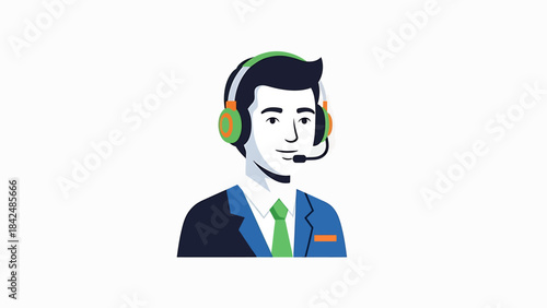 Customer service representative wearing headset, illustrating support and communication