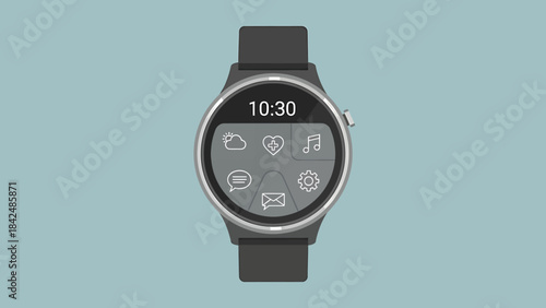 Digital watch on black background