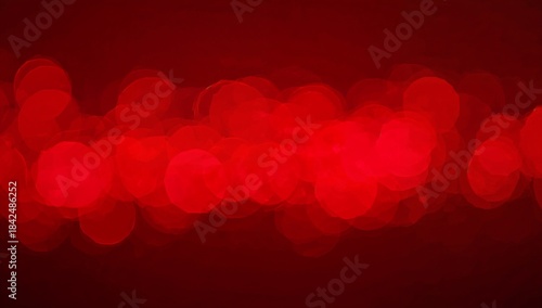 Glowing red bokeh discs forming dense horizontal band in studio close-up, soft circles gradient