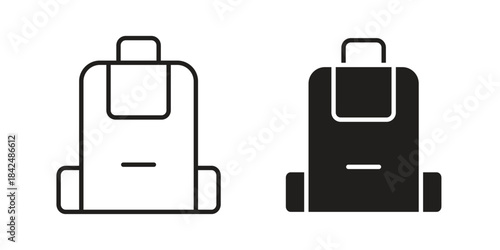 Backpack icons collection. Line vector sign, symbol for web and mobile