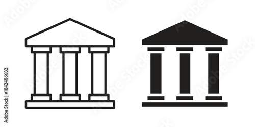 Bank icons collection. Line vector sign, symbol for web and mobile